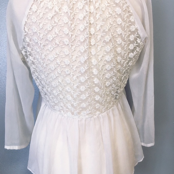 AMERICAN RAG CIE PURE LACE SHEER BOHO SHIRT - Picture 4 of 6